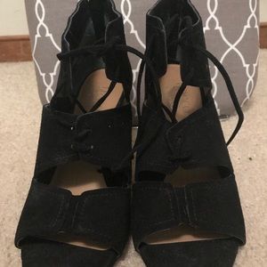 franco sarto black sandal heels